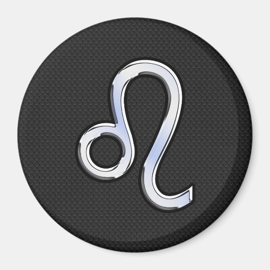 Modern Chrome like Leo Sign on slangenhuid Magneet (Voorkant)