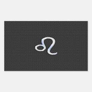 Modern Chrome like Leo Sign on slangenhuid Rechthoekige Sticker