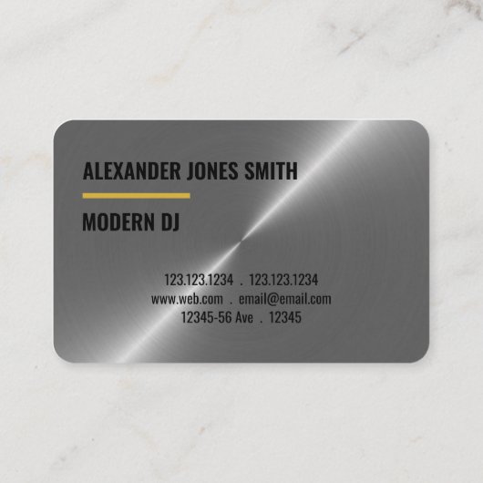 Modern Chrome-Tone Faux DJ Controller 2020 Visitekaartje (Achterkant)
