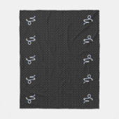 Modern Chrome zoals Capricorn Sign on Snake style Fleece Deken (Voorkant)