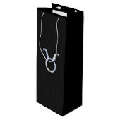 Modern Chrome zoals Taurus Zodiac Sign Wijn Cadeautas (Voorkant Gekanteld)