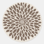 Modern Chrysanthemum Graphic Ronde Sticker (Voorkant)