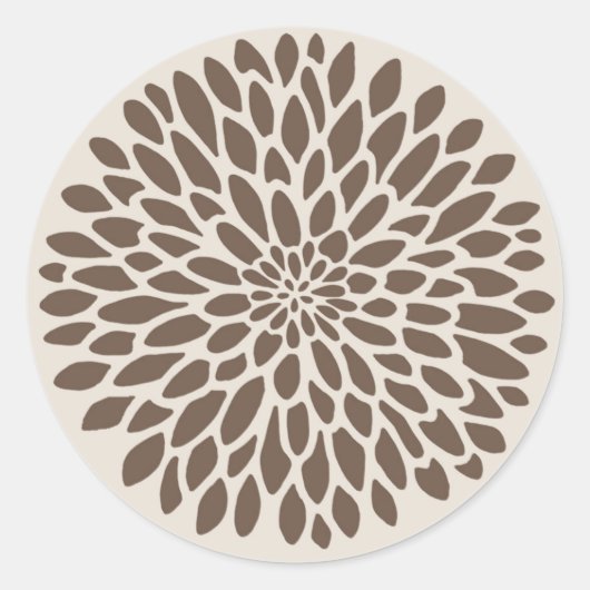 Modern Chrysanthemum Graphic Ronde Sticker (Voorkant)