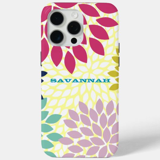 Modern Chrysanthemum Persoonlijk iPhone Case (Achterkant)