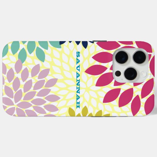 Modern Chrysanthemum Persoonlijk iPhone Case (Achterkant (horizontaal))