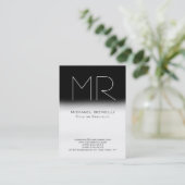 Modern Chubby Black White Grey Visitekaartje (Staand voorkant)