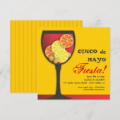Modern Cinco de Mayo Sangria Fiesta Uitnodiging (Voorkant / Achterkant)