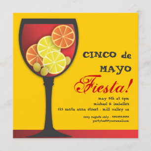 Modern Cinco de Mayo Sangria Fiesta Uitnodiging