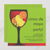 Modern Cinco de Mayo Sangria Party Invitation Kaart (Voorkant / Achterkant)