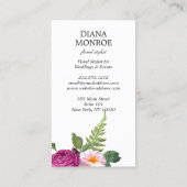 Modern Circle Floral Wreath Grey Visitekaartje (Achterkant)