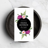 Modern Circle Floral Wreath Wit Visitekaartje