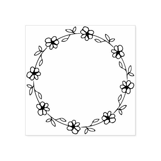 Modern Circle Flower Journal Rubberstempel (Afrduk)