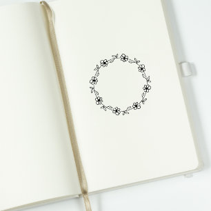 Modern Circle Flower Journal Rubberstempel
