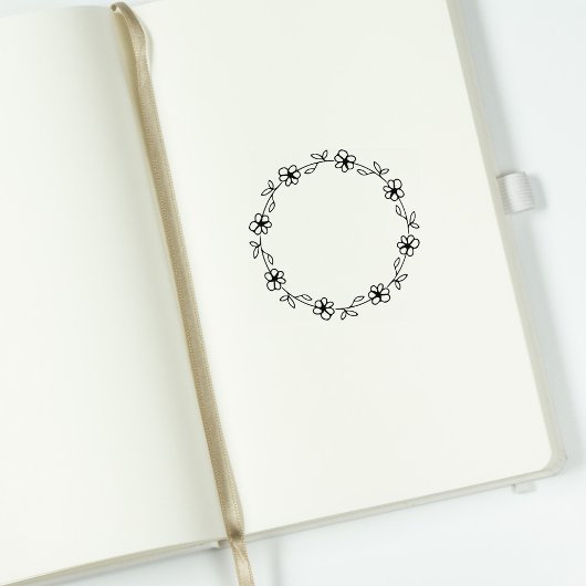Modern Circle Flower Journal Rubberstempel