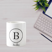 Modern Circle Initial Monogram Coffee Mug Koffiemok