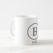 Modern Circle Initial Monogram Coffee Mug Koffiemok (Voorkant links)