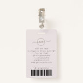 Modern Circle logo Medewerker ID Roze Barcode Badge (Achterkant met clip)