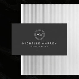 Modern Circle Monogram Initialen Advocaat, Advocaa Visitekaartje
