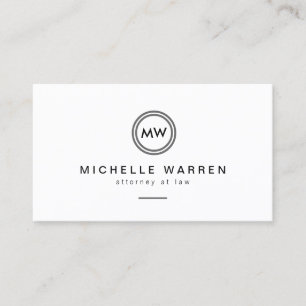Modern Circle Monogram Initialen Advocaten Visitekaartje