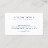 Modern Circle Monogram Initialen op Midnight Blue Visitekaartje (Achterkant)