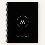 Modern Circle Monogrammed Persoonlijke naam Logo Z Notitieboek (Voorkant)