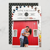 Modern Circle Photo Save the Date Kaart (Voorkant / Achterkant)