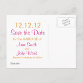 Modern Circles Save the Date - Roze & Sinaasappel Aankondigingskaart (Achterkant)