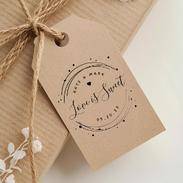 Modern Circular Love is Sweet Wedding Favor Rubberstempel