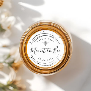 Modern Circular Meant to Bee Honey Wedding Favor Ronde Sticker