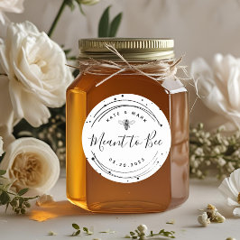 Modern Circular Meant to Bee Honey Wedding Favor Ronde Sticker