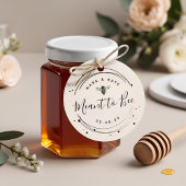 Modern Circular Meant to Bee Honey Wedding Favor Zelfinktende Stempel