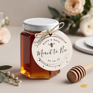 Modern Circular Meant to Bee Honey Wedding Favor Zelfinktende Stempel