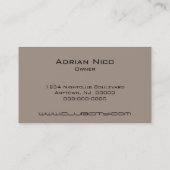 Modern Circular Petten Visitekaartje, Mocha Visitekaartje (Achterkant)