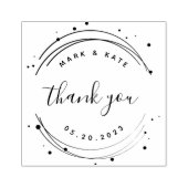 Modern Circular Wedding Favor Bedankt Rubberstempel (Afrduk)
