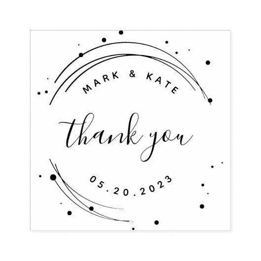 Modern Circular Wedding Favor Bedankt Rubberstempel (Afrduk)
