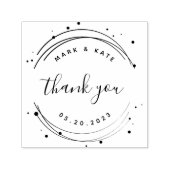 Modern Circular Wedding Favor Bedankt Zelfinktende Stempel (Design)