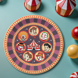 Modern Circus Big Top Schattigee kleurrijke Cartoo Papieren Bordje