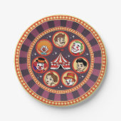 Modern Circus Big Top Schattigee kleurrijke Cartoo Papieren Bordje (Voorkant)