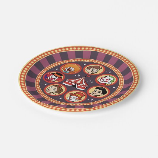 Modern Circus Big Top Schattigee kleurrijke Cartoo Papieren Bordje (Gekanteld)