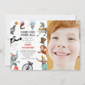 Modern Circus Carnival Festival Foto van Birthday Kaart (Voorkant)