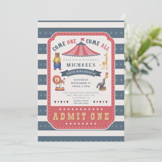 Modern Circus Festival 5e verjaardag Kaart (Staand voorkant)