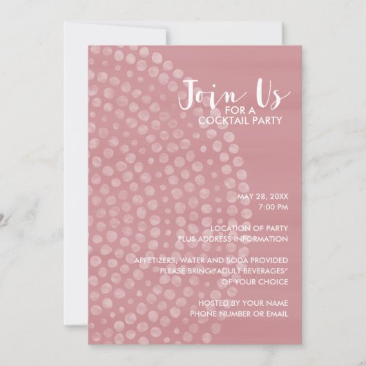 Modern cirkel stippelpatroon - Mauve cocktail part Kaart (Voorkant)