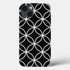 Modern Cirkels Patroon Zwart en Wit Case-Mate iPhone Case
