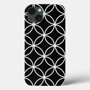 Modern Cirkels Patroon Zwart en Wit Case-Mate iPhone Case