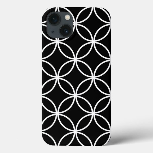 Modern Cirkels Patroon Zwart en Wit Case-Mate iPhone Case (Achterkant)