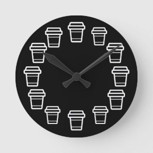 Modern Cirkelvormig koffiekopje pictogram Ronde Klok