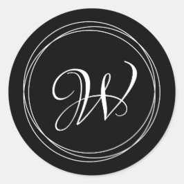 Modern cirkelvormig patroonmonogram ronde sticker