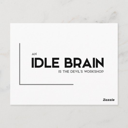 MODERN-citaten: nutteloze hersenen , duivelse work Briefkaart (Achterkant)