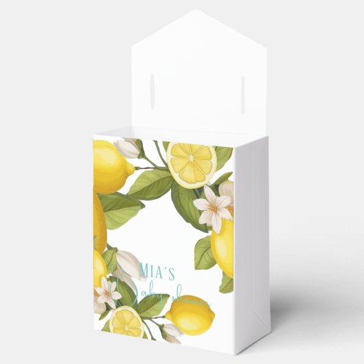 Modern citroen Baby shower Bedankdoosjes (Geopend)