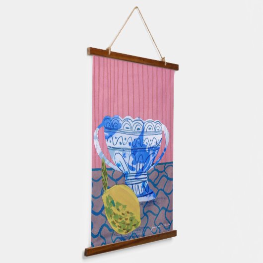 Modern citroen stilleven hangend wandkleed (Gebogen)